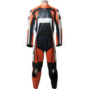 Raptor Orange Motorcycle Racing Leather Suit